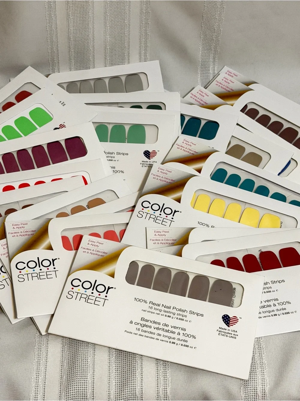 LOT OF 84 Packages Color Street Nail Strips Clear Nail Art Overlay Manicure Spa